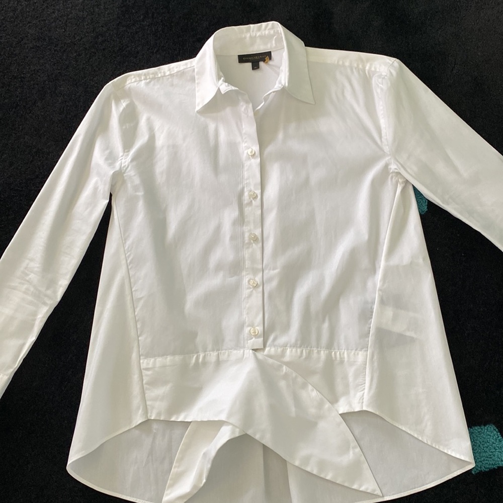 Donna Karan New York white cotton blouse-New